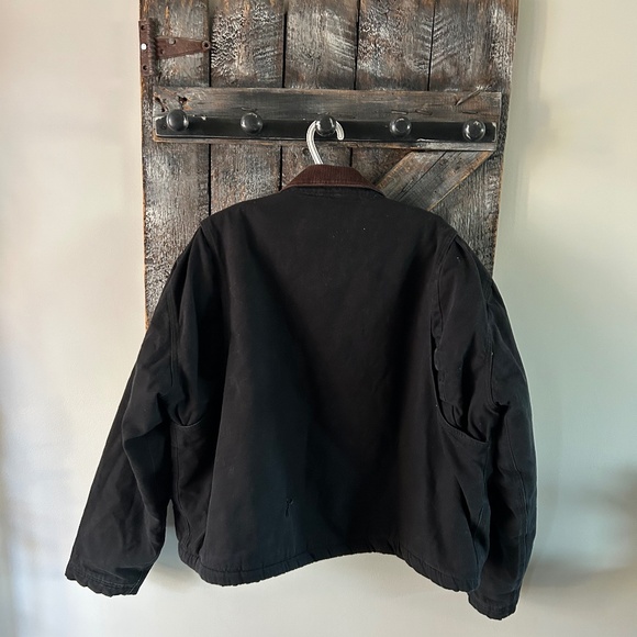 Men's Dickies Sherpa Lined Detroit Style Jacket w/Dark Brown Corduroy Collar - Picture 2 of 4